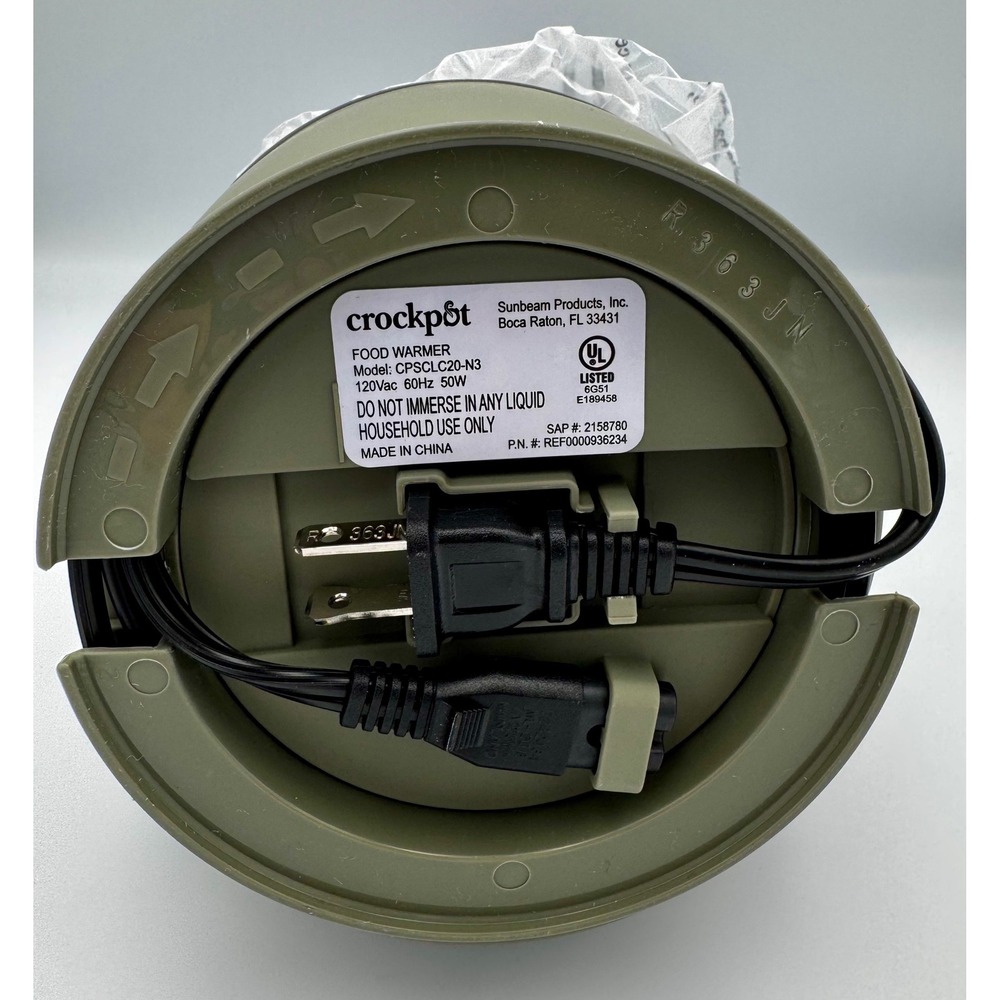 New Crock-Pot 20oz Lunch Crock Portable Food Warmer Moonshine Green Personal - Picture 4 of 7